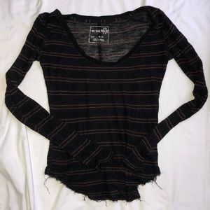 Free People Striped Long Sleeve Size M